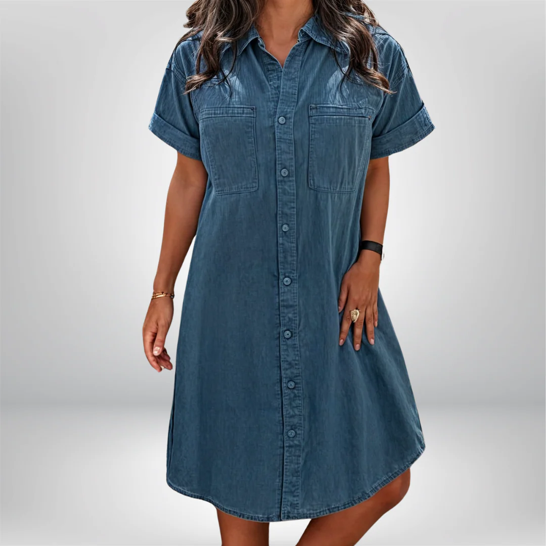 Wioletta - Abito Estivo in Morbido Denim - Image 3