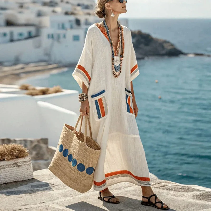 Xenia - Elegante Abito Lungo Con Tasche - Image 2