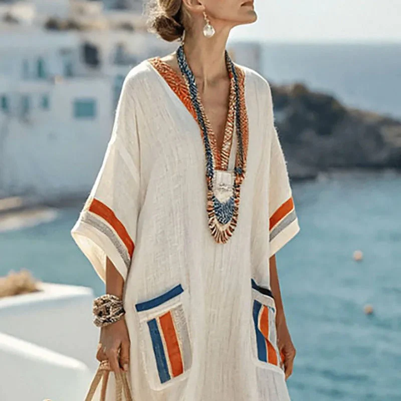 Xenia - Elegante Abito Lungo Con Tasche - Image 3