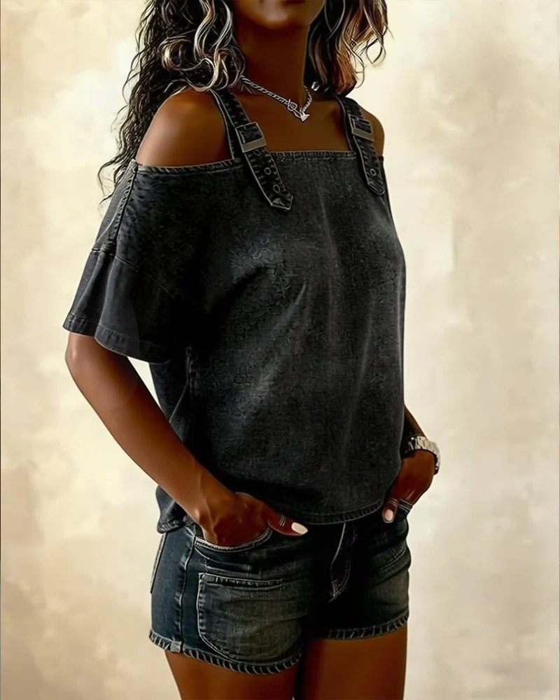 Yamara - Camicia in Denim Senza Maniche - Image 3