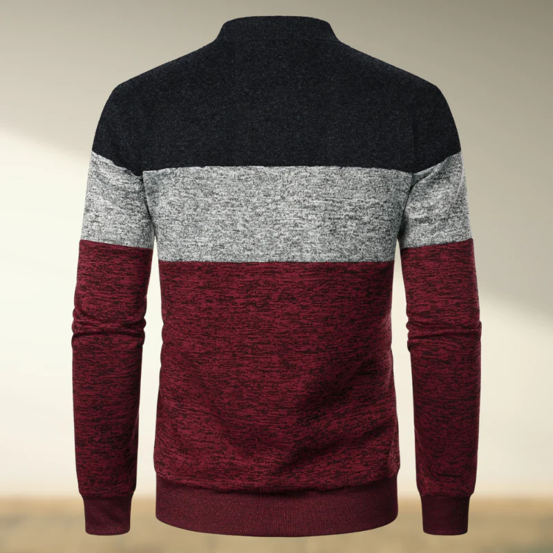 Yemi - Maglione con Collo Alto e Cerniera a Righe - Image 6