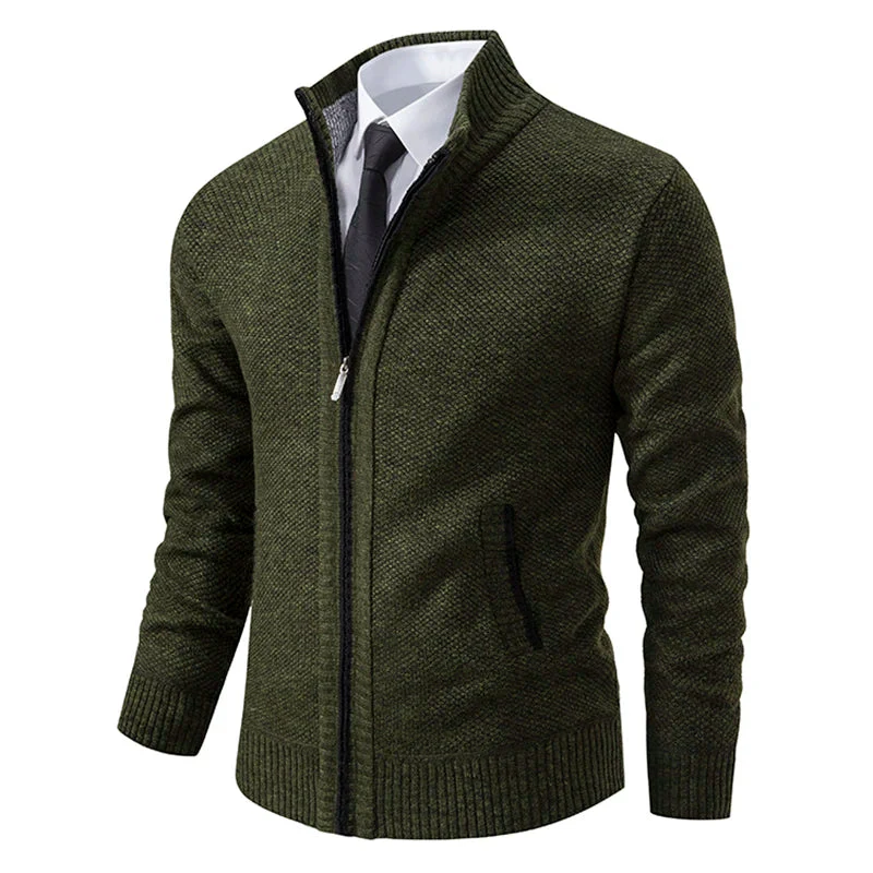 Yitzhak - Cardigan Casual Lavorato a Maglia Con Collo Alto - Image 3