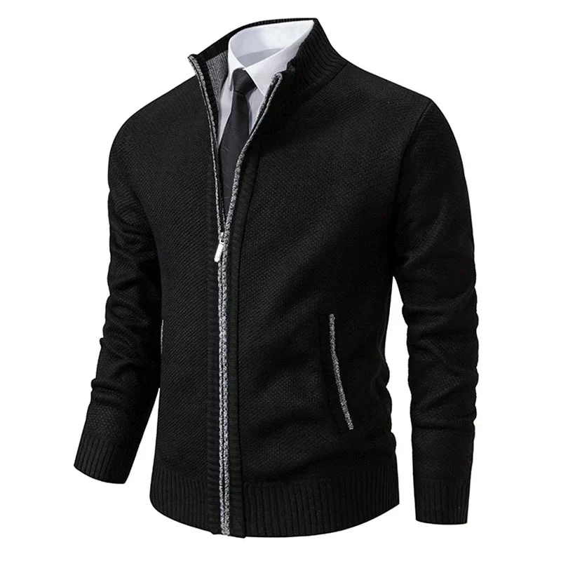 Yitzhak - Cardigan Casual Lavorato a Maglia Con Collo Alto - Image 4