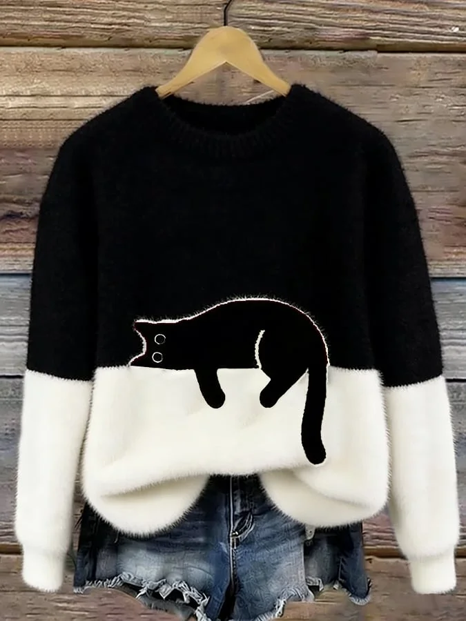 Zaidia – Maglione Lavorato a Maglia Con Grazioso Gatto - Image 2