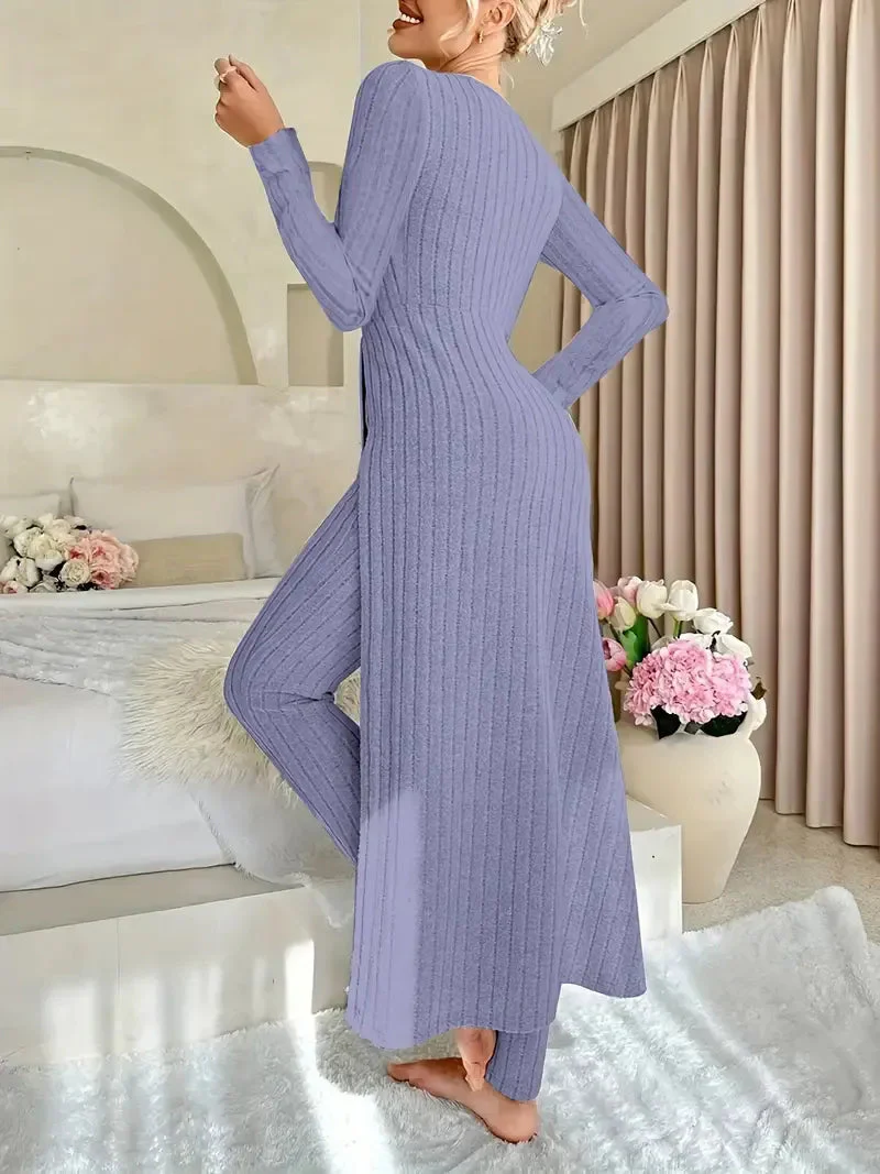 Zayda - Elegante Completo a Due Pezzi Lavorato a Maglia - Image 8