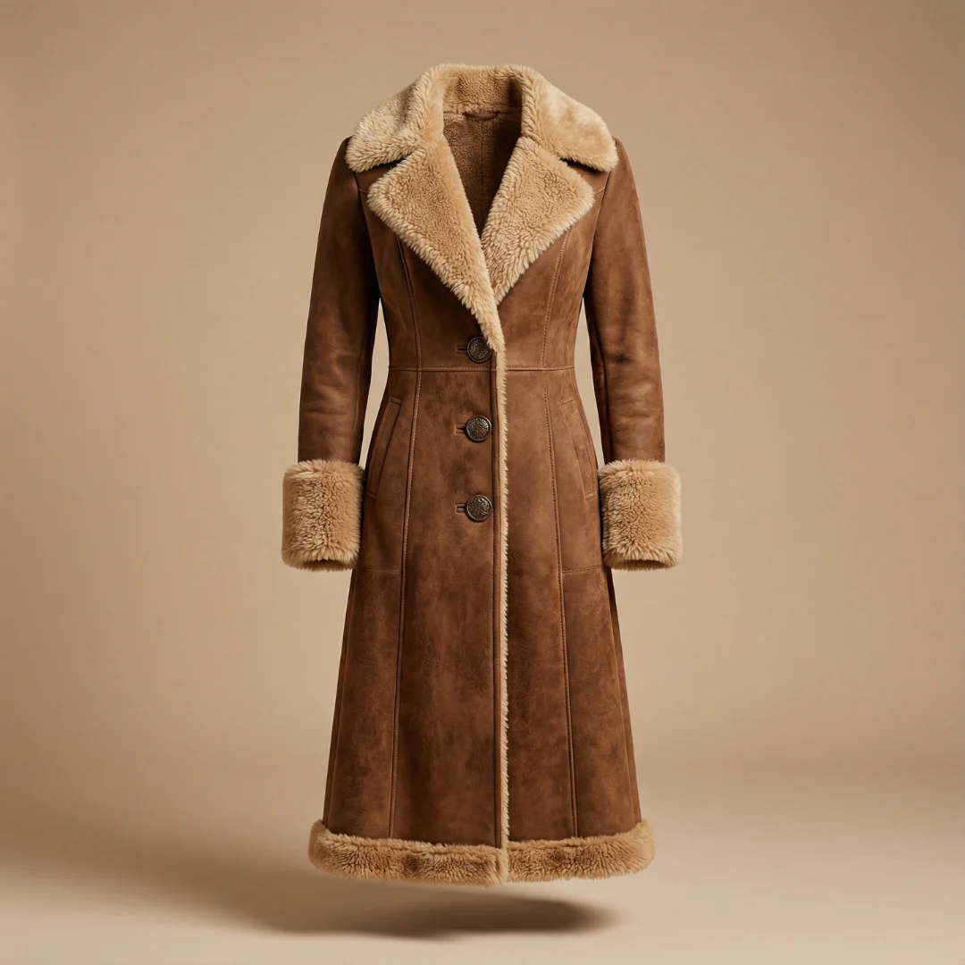 Zeeta - Cappotto Lungo Vintage Con Pelliccia Sintetica - Image 4