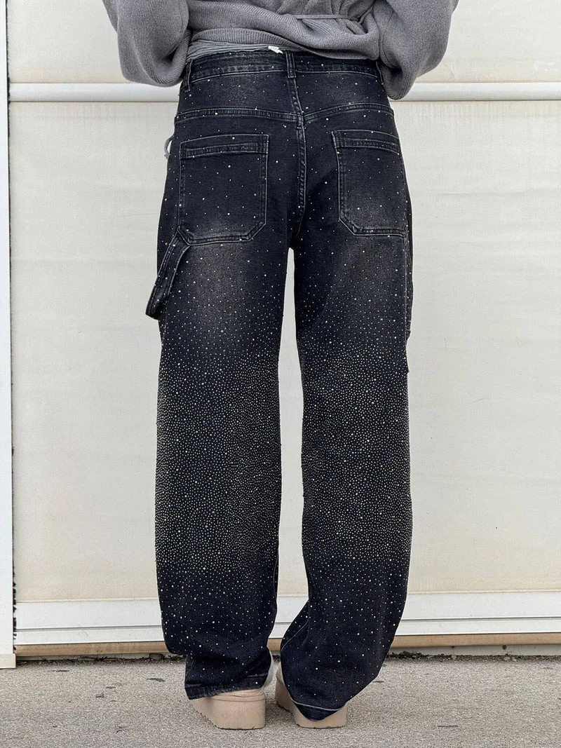 Zella - Jeans Comodi con Strass Luccicanti - Image 5