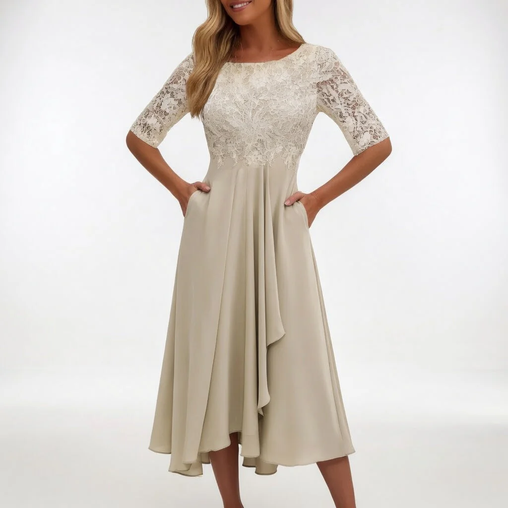 Zerda - Elegante Abito Midi in Pizzo - Image 5