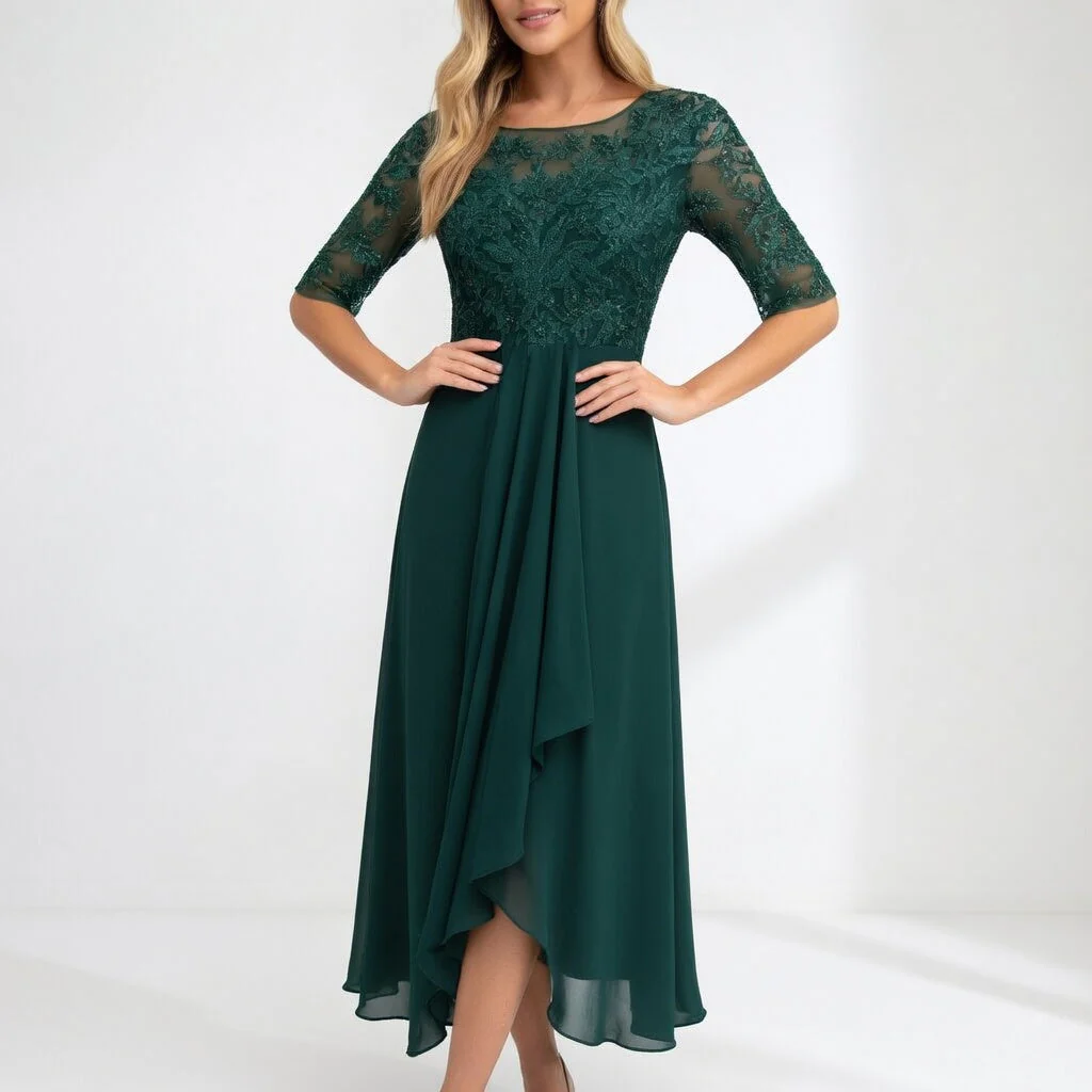 Zerda - Elegante Abito Midi in Pizzo - Image 6