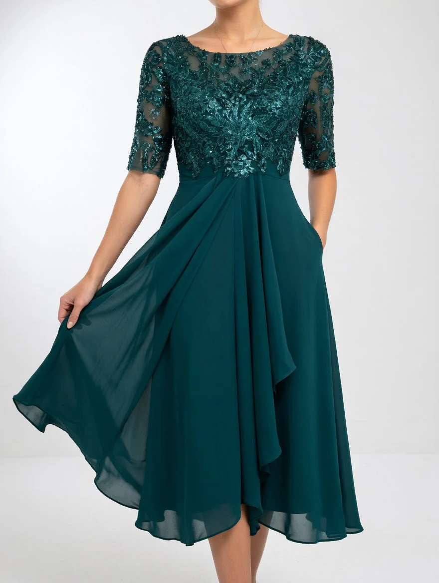 Zerda - Elegante Abito Midi in Pizzo - Image 8