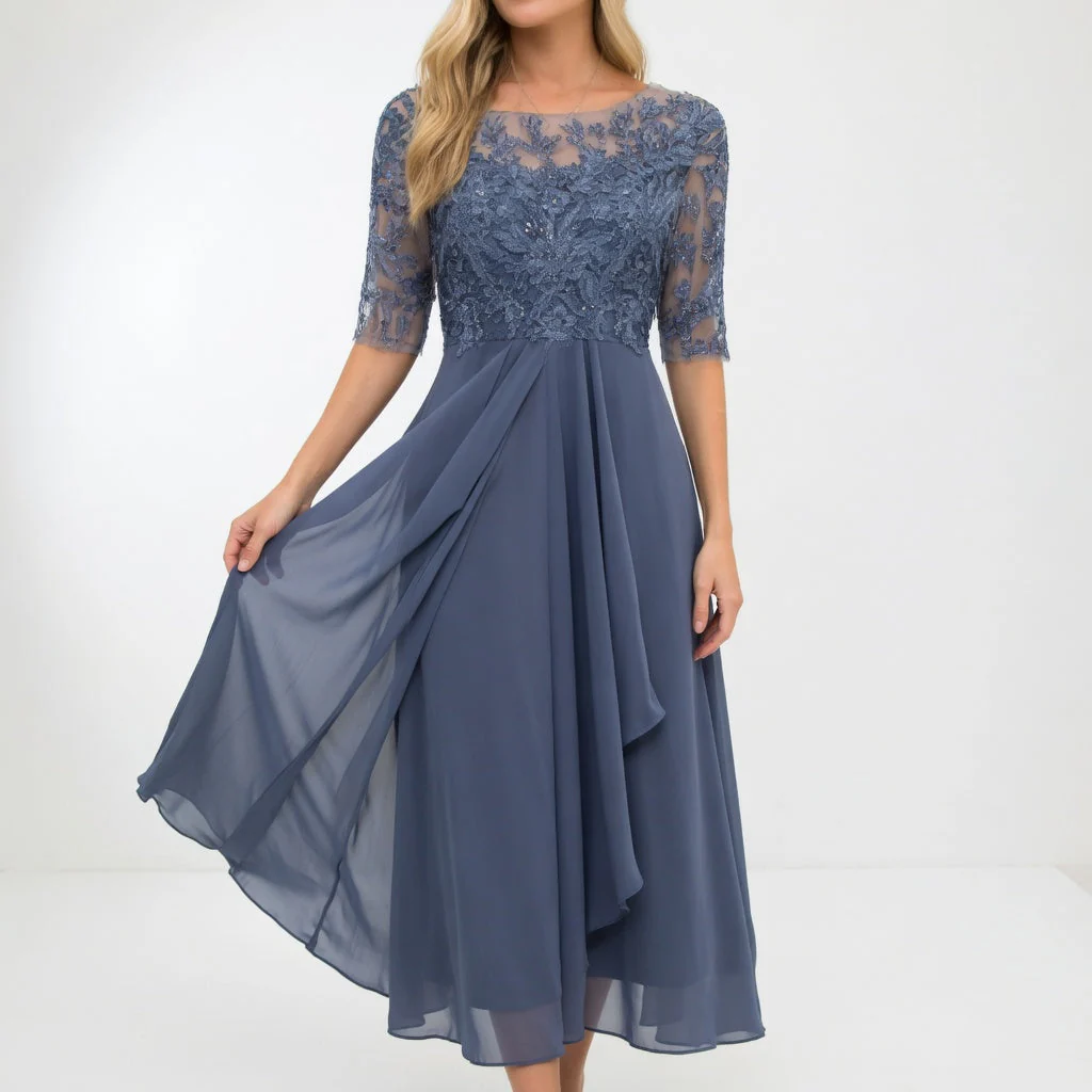 Zerda - Elegante Abito Midi in Pizzo - Image 9