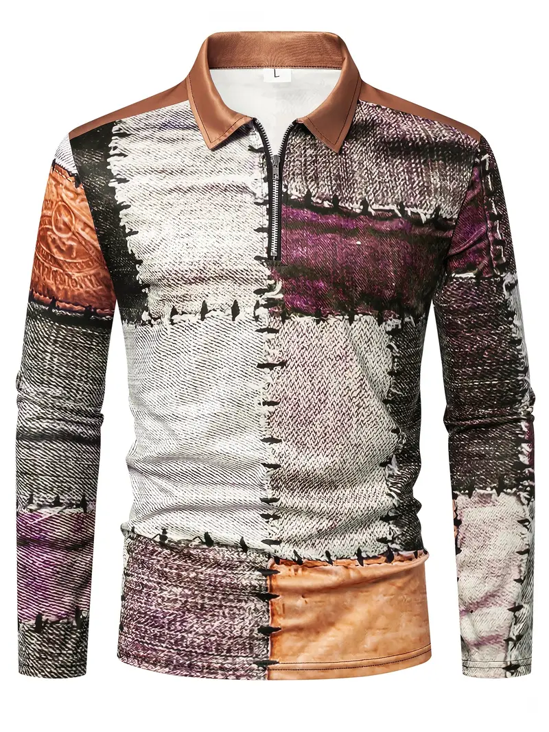 Zerem - Camicia a Maniche Lunghe con zip e Blocchi di Colore - Image 2