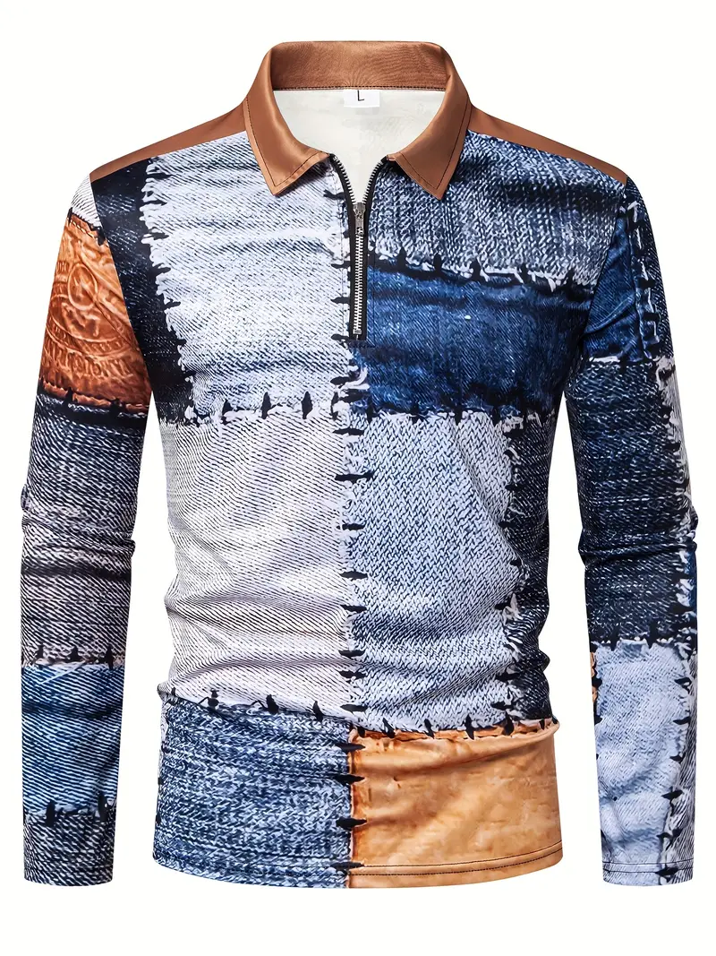 Zerem - Camicia a Maniche Lunghe con zip e Blocchi di Colore - Image 3