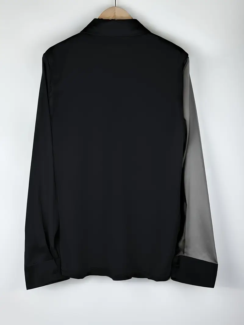 Zillah - Elegante Camicia Da Lavoro In Raso a Contrasto - Image 10