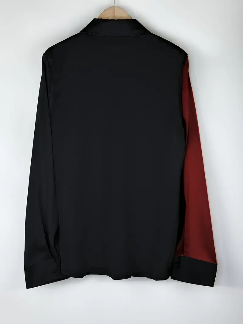 Zillah - Elegante Camicia Da Lavoro In Raso a Contrasto - Image 11
