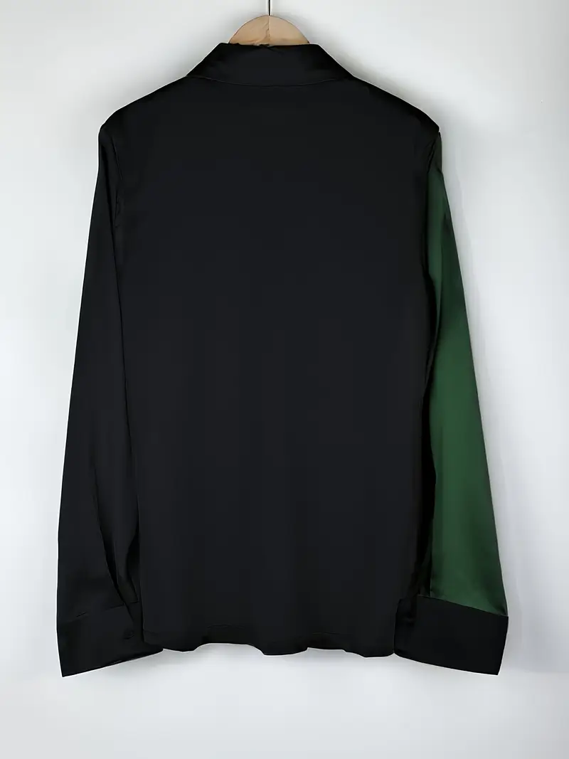 Zillah - Elegante Camicia Da Lavoro In Raso a Contrasto - Image 9