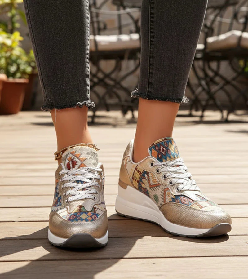 Znaya - Scarpa Da Ginnastica Boho Geometriche Con Lacci - Image 5