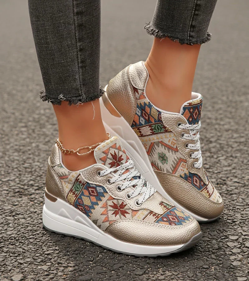 Znaya - Scarpa Da Ginnastica Boho Geometriche Con Lacci - Image 8