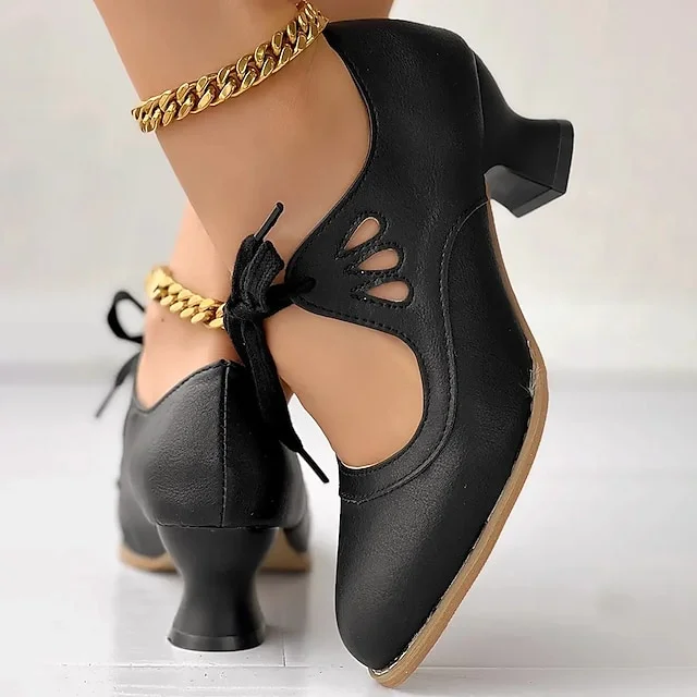 Zydrune - Décolleté Vintage in Pelle Con Tacco Alto