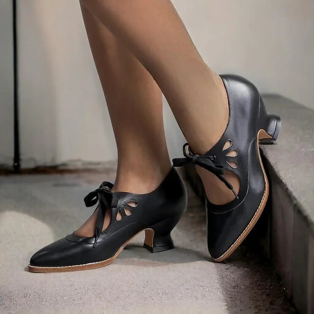 Zydrune - Décolleté Vintage in Pelle Con Tacco Alto - Image 9